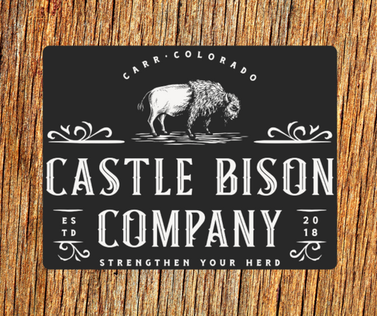 Black Castle Bison Rectangle Logo