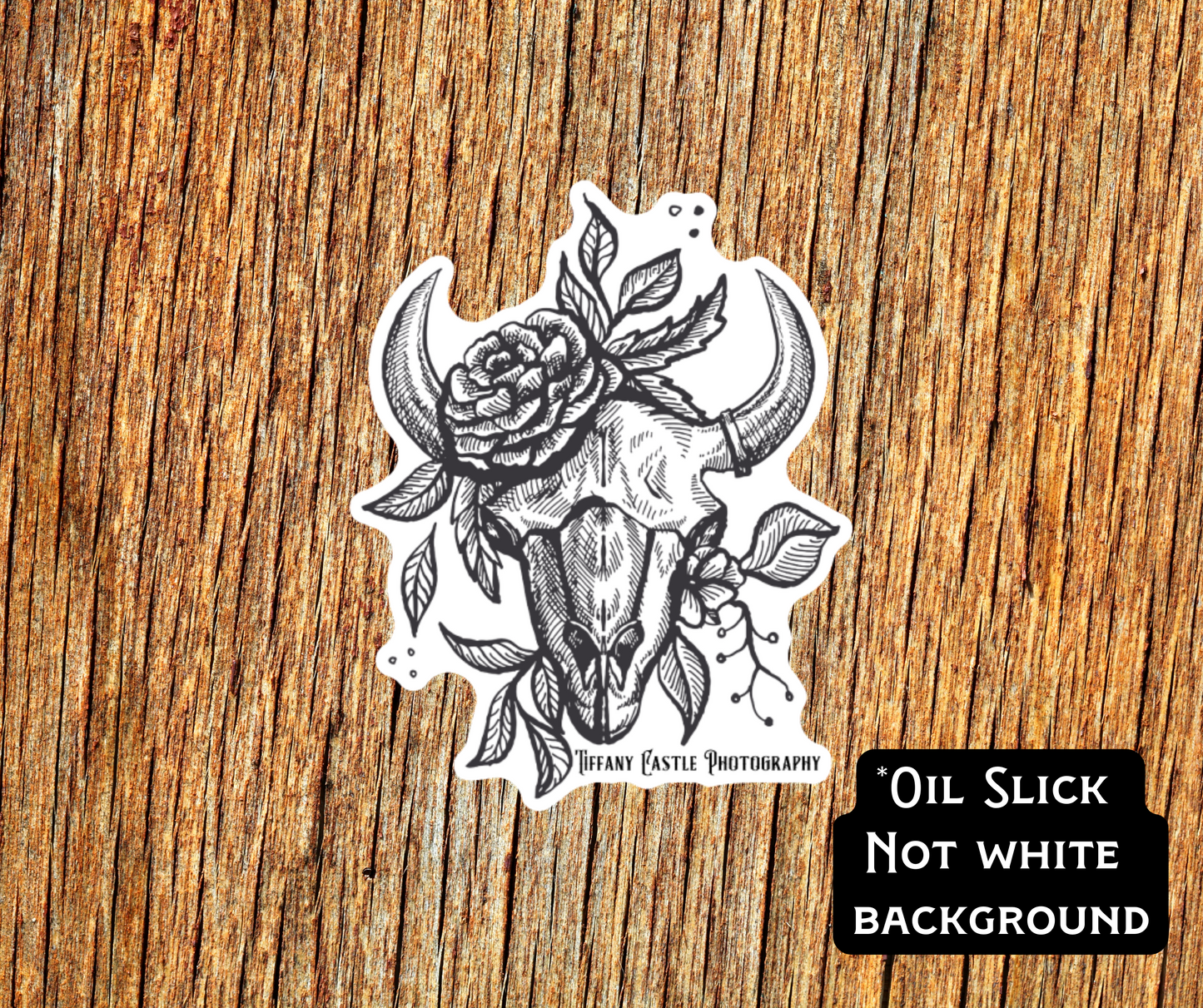 Oil Slick Photography Skull Sticker